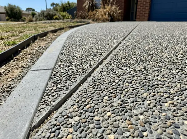 Exposed aggregate, concrete driveways