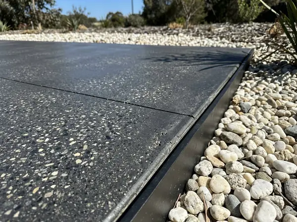 Charcoal base, honed concrete