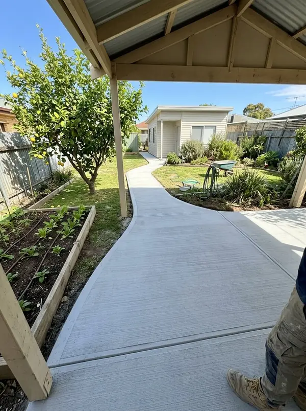 New concrete path from a carport to a granny flat, Salisbury